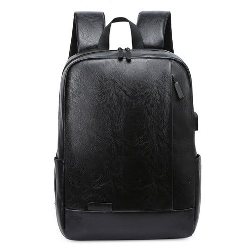 Retro soft leather backpack, business casual, large capacity student school bag